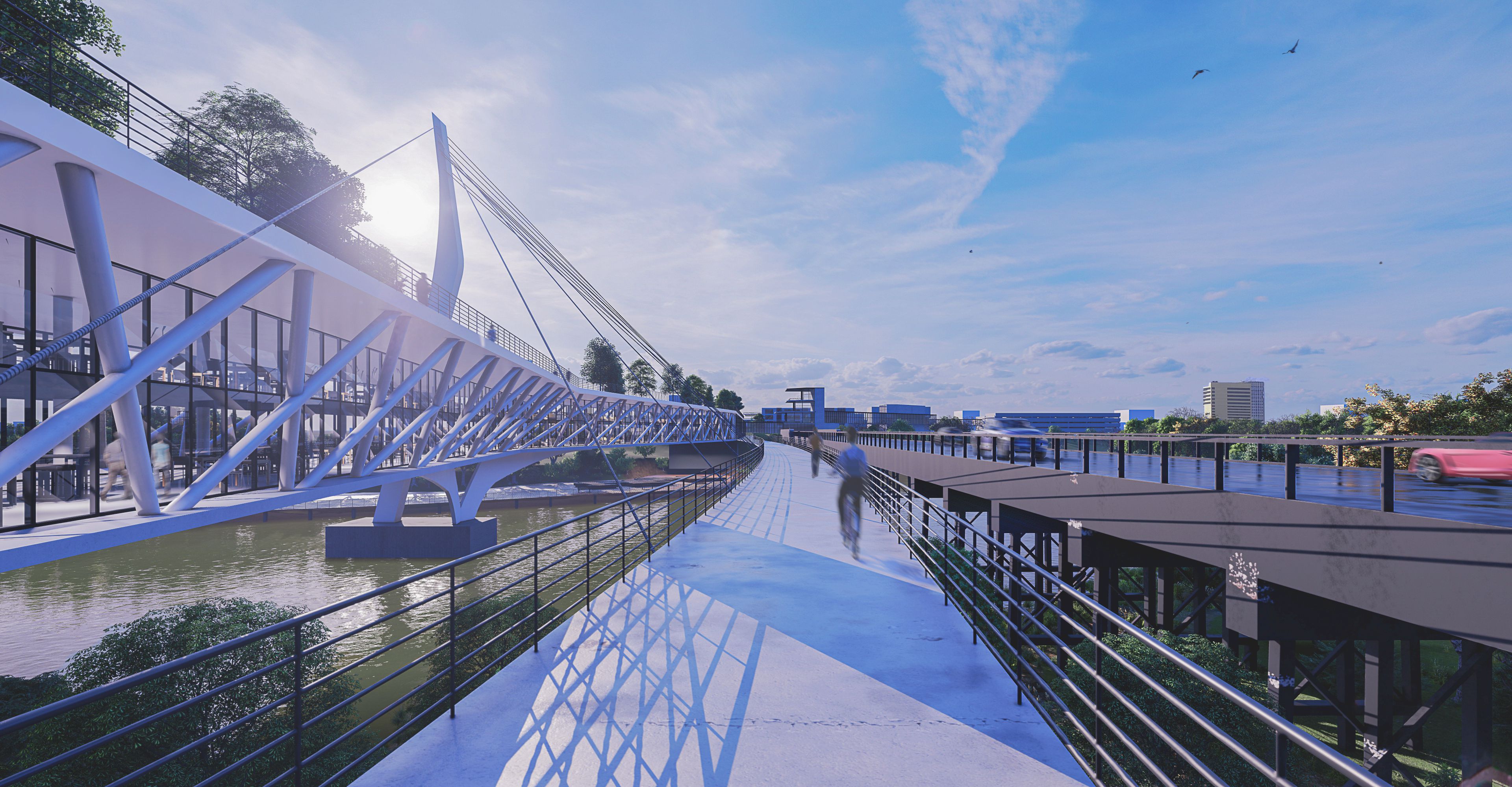 Bike path Looking West